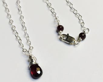 Garnet Necklace Garnet Jewelry Garnet Pendant January Birthstone Garnet Gemstone