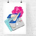 Carrie Bradshaw What's in my Bag Portrait Fashion Illustration Art Print