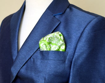 Green Damask Grumpy Square