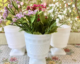 Milk Glass Vases Milk Glass Bowls Hobnail Glass White Vases Centerpiece Vases for Wedding Hobnail Vase Candy Buffet Dessert Table Candy Bar