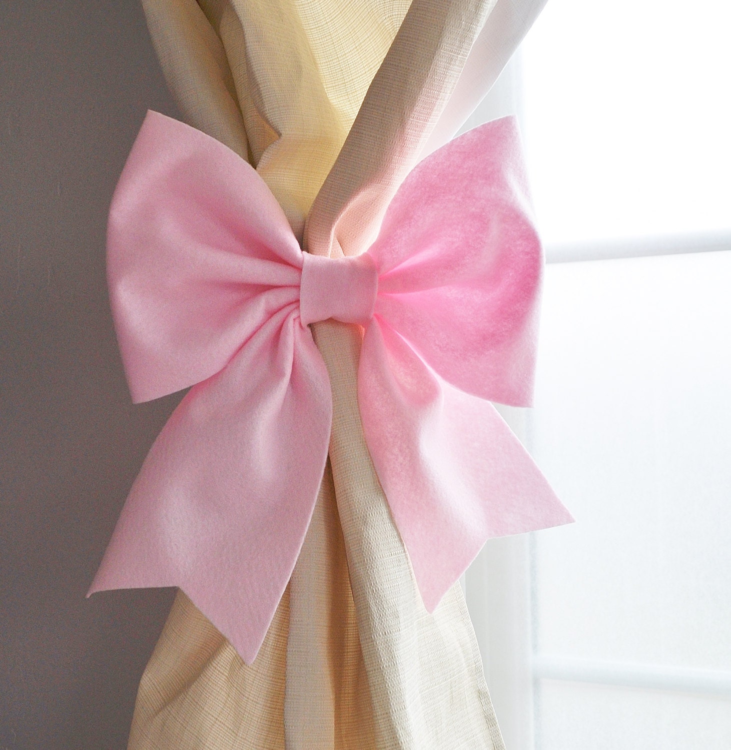 Curtain Tie Backs Curtain Holdbacks Light Pink Bow Nursery