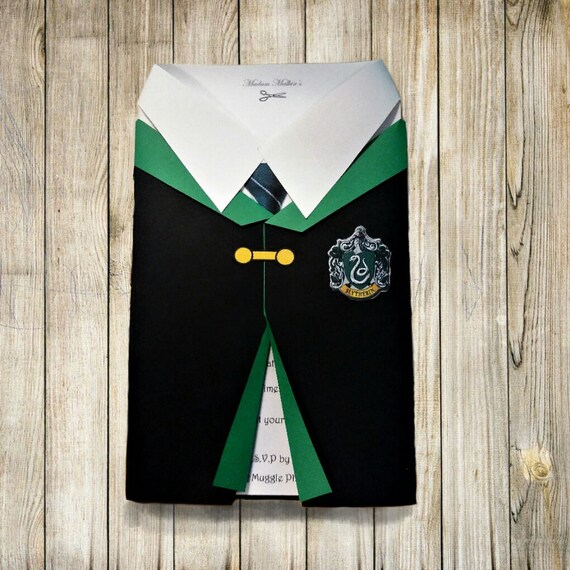 Printable Slytherin Harry Potter Card / Invitation Editable