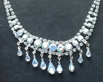 Vintage iridescent crystal necklace
