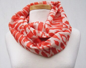Sale! Creme Orange Scarf - orange and ivory georgette infinity cowl scarf