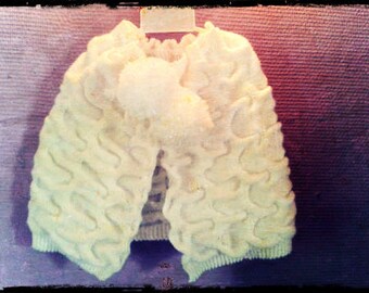 White wool Cape handmade 4t
