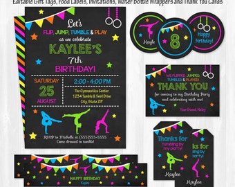 Gymnastics Party Invitations - Gymnastic Party Favors - Gymnastics Birthday Party Supplies - INSTANT DOWNLOAD! Edit NOW! Arctic Party
