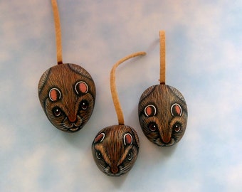 SHIPS FREE-Brown kitchen mouse painted rocks miniature animals fairy garden decor moss terrarium kits rustic cabin decor dish garden accent