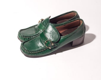Vintage 70's PASSPORTS Women's Loafers Size 8 Slim Fit Slide On Chunky Heel Loafers 70s Loafers 80s Loafers 60s Shoes 70s Shoes