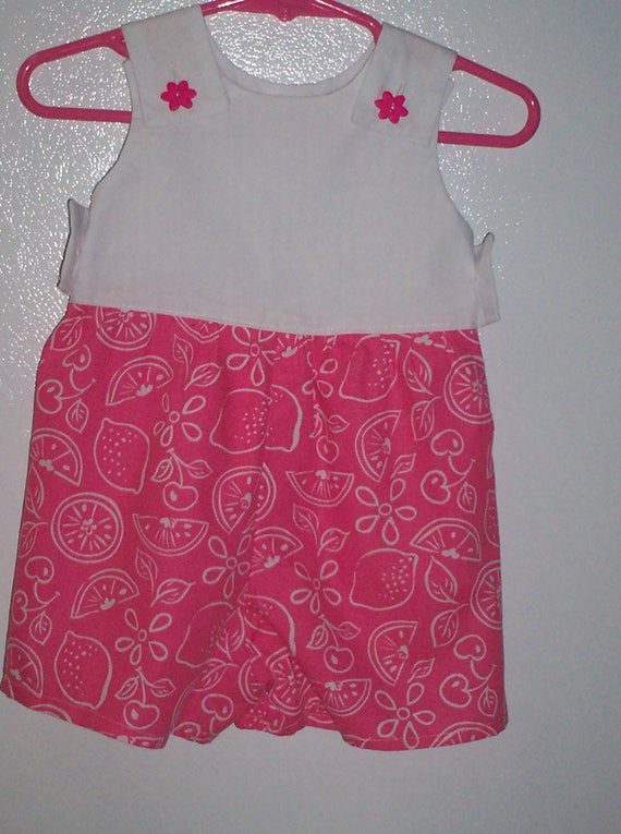 pinik and white baby girl sunsuit romper