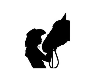 Cowgirl Decal | Horse Kiss Decal | Horse Decal | Horse Head Decal | Equine Decal | Equestrian Decal