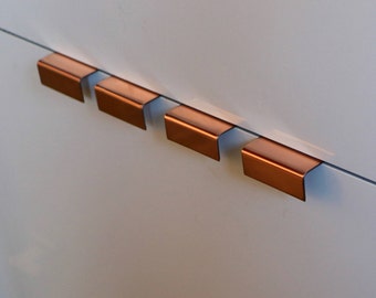 Six (6) Copper Pulls, cabinet hardware, cabinet pull, knob, handle