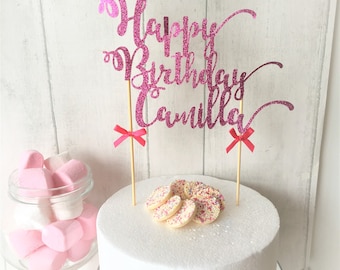 Glitter Cake Topper, Happy Birthday, Baby Shower Cake, Special Anniversary, Well Done, Welcome Home, Congratulations, Party Decorations