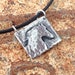 Horse Necklace, Rustic Jewelry, Horse Head Silhouette, Morning Mist Pendant, Horse Lover Gift, Hand Cast Pewter Pendant on Leather Cord