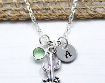 Cactus Necklace - Personalized Cactus Gift - Cute Cactus Necklace - Dainty - Cactus Jewelry - Cactus Themed Gifts - Cactus Charm Necklace