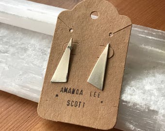 Triangle sterling silver stud earrings