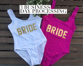 Bride Bathing Suit / Bridal Bathing Suit / Bride Swimwear /Bachelorette Party / White Suit / Pink Suit / Gift for Bride