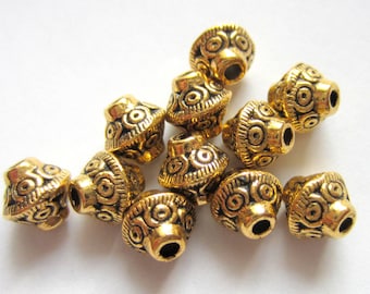 40 Antique gold beads tibetan spacer beads 7mm x 6mm jewelry supplies F1152-(X2),