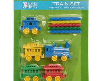 Train Set Candle Holders & Candles