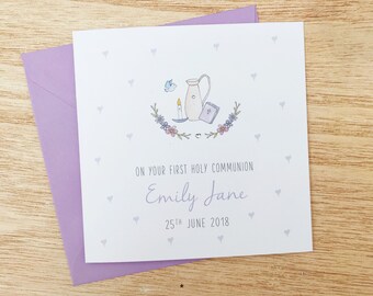 Personalised First Holy Communion card - Holy Communion Card - Personalised Holy Communion Card - Personalised Communion Card