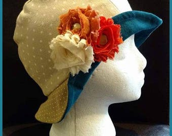 Tressa ~ Handcrafted from recycled clothing, Cloche, Flapper Style, Chemo Hats