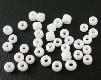 ♥ 2mm♥ white glass seed bead 10gr