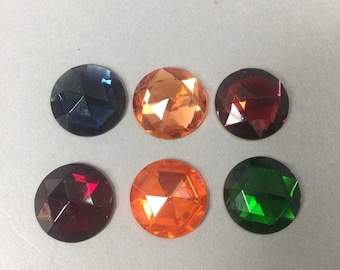 Vintage Glass Jewels. NOS. 25mm. Sold by 1 piece or 6 pieces.