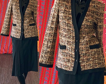 Lilli Ann Dress Suit Vintage 80s Tweed Wool Skirt Suit