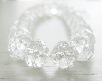 25 Clear Czech Glass Rosebuds 7/8mm