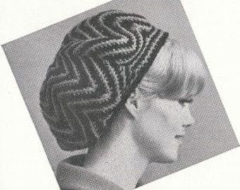 Crochet Ripple Slouch Beret Cap Hat Beanie PDF Pattern