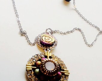 Medallion necklace, statement necklace, diffuser necklace, diffuser jewelry, young living, doterra, lava necklace, oils necklace, diffuser