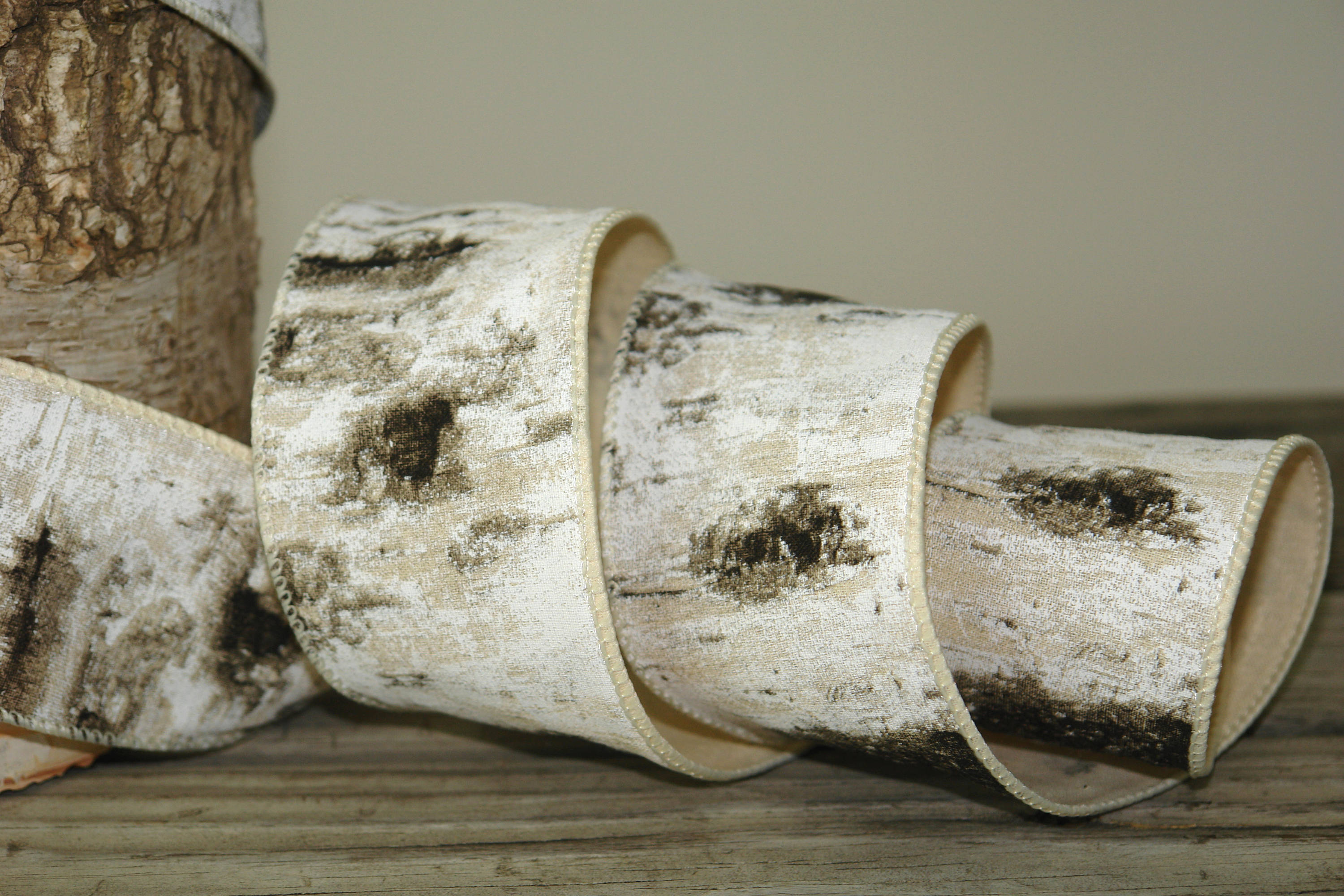 birch bark faux birch ribbon straps strips candle vases