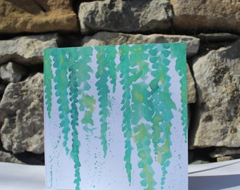 Green Vines Greetings Card