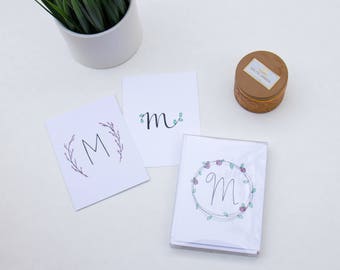 Floral Monogram Cards (set of 12)