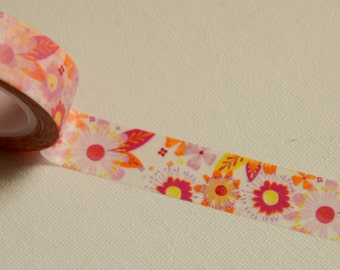 1 Roll of Japanese Washi Tape Roll- Beautiful Spring Flower