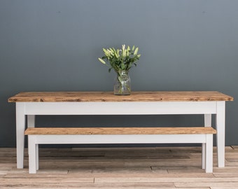 Rustic Dining Table Set with benches - reclaimed - handmade - bespoke sizes