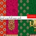 Maharaja jewel print, jewel tones, pre made pages, 5 sheets, digital print downloads
