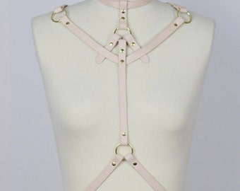 Classic Leather Body Harness - LIGHT TAN