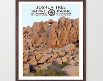 Joshua Tree National Park - Joshua Tree National Park Poster - National Park Art - WPA - WPA Poster WPA Art - Joshua Tree Art - Desert Art