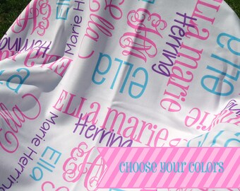Baby Girl Blanket - Personalized Receiving Blanket for Girls - Custom Name Baby Blanket - Newborn Swaddling Blanket - Baby Girl Photo Prop
