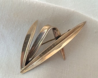 Danish Brooch, Anton Michelsen Sterling "Grass" design by Gertrude Engel; 1950s