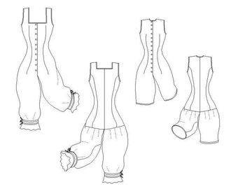 Victorian Underwear Pattern: Combinations Multi Sized Sewing Pattern 1880s & 1890s, by the Mantua Maker. 1880-8