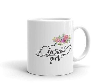 Kentucky Mug Girlfriend Gift, Kentucky Girl Mug Big Coffee Cup Gift for Her, State Mug Drinkware Gift for Mom
