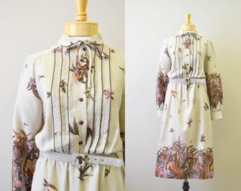 1970s Sunshine Alley Floral Dress