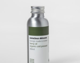 Organic Hemp Oil, Soil Association Certified. Cold Pressed. Great for problem skin types. 50ml or 100ml size