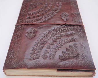 Large Leather Journal, Mandala Leather Journal, Refillable Journal, Scrapbook, Notebook, Diary, Sketchbook.