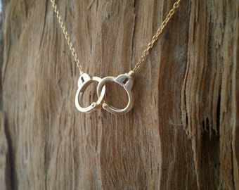 Handcuffs necklace , silver handcuffs