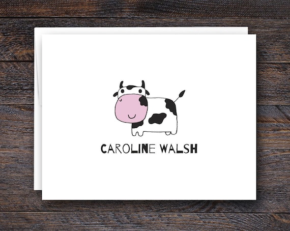Folded Cow Note Cards