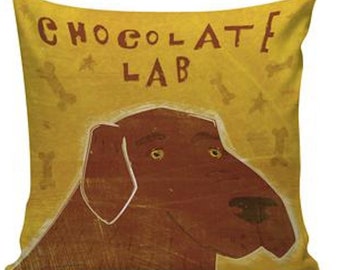 chocolate labrador pillow