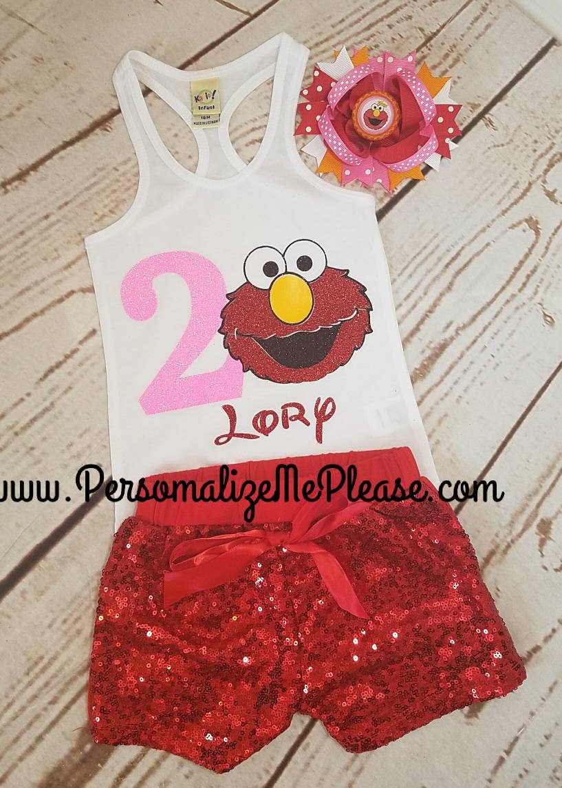 Girl Elmo Birthday Outfit Birthday Tank Top Outfit Elmo