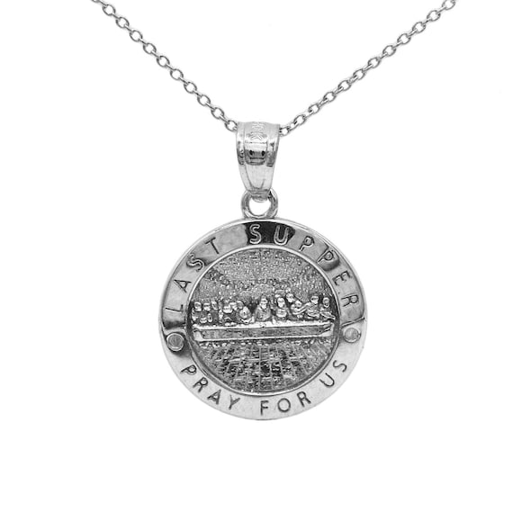 925 Sterling Silver Last Supper Pendant With Nugget Frame, Large Hip